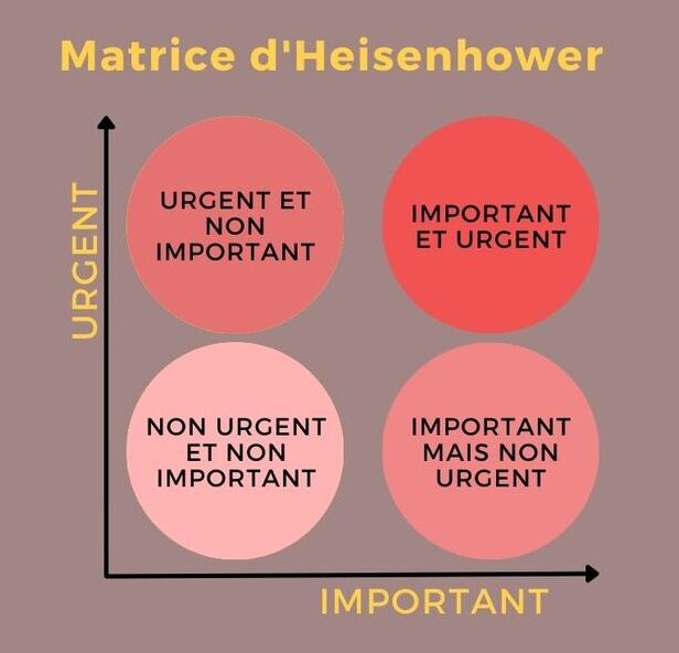Matrice Heisenhower pour organiser ses objectifs et apprendre efficacement.