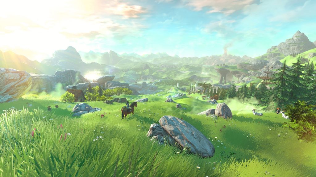 zelda breath of the wild link a cheval plaine hyrule