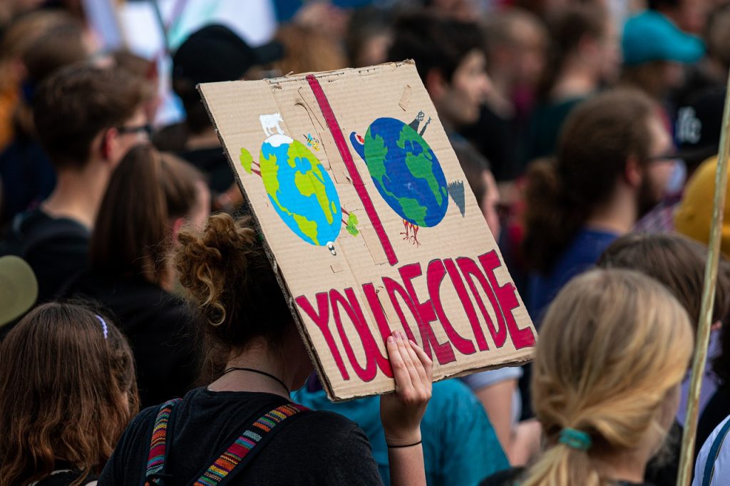 Les jeunes manifestent pour lutter contre le réchauffement climatique