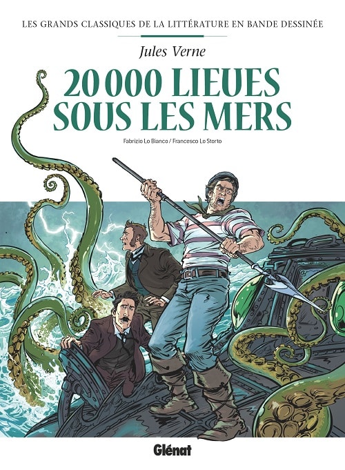 Couverture de 20 000 lieues sous les mers, le roman de Jules Verne adapté en BD