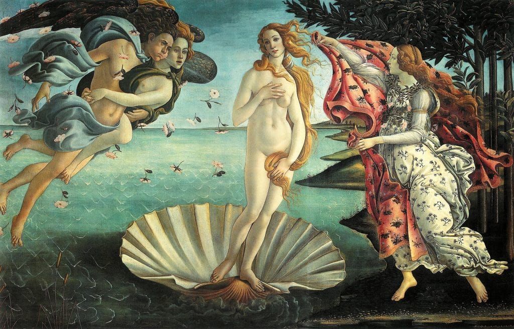 La naissance de Vénus, de Sandro Boticelli.